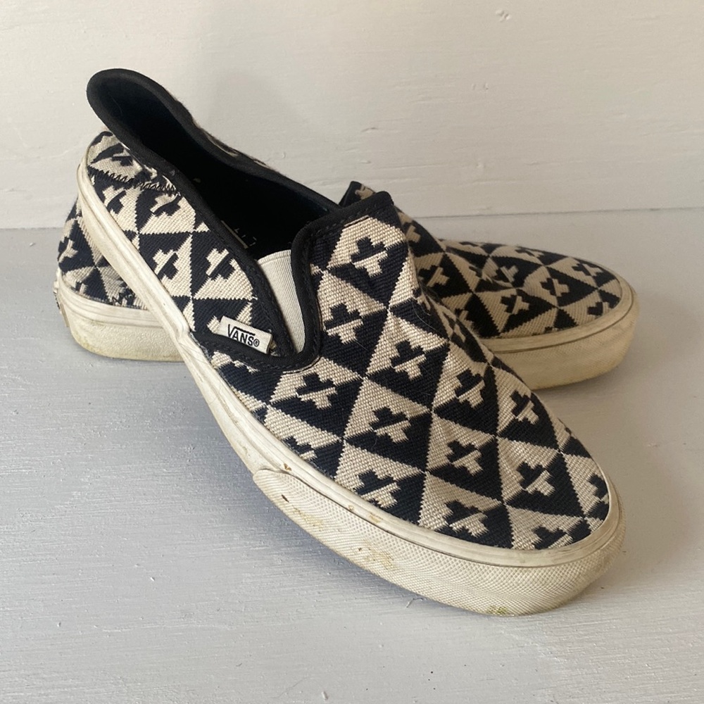 Vans Tapestry Slip on Sneakers Black & White